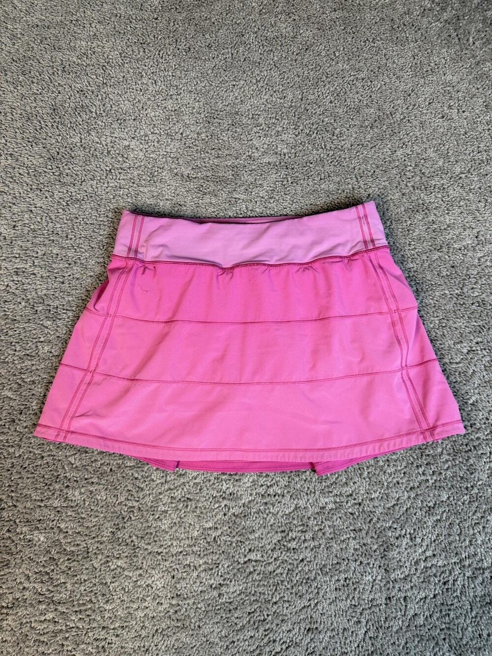 Lululemon Skort Womens 6 Pink Athletic Lined Pockets Elastic Waist Pull On